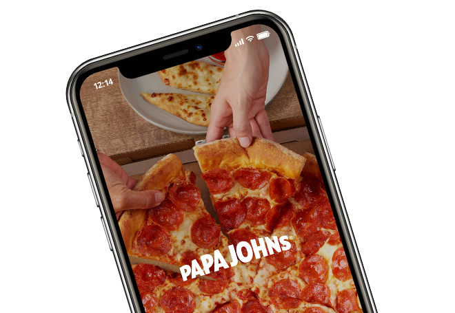 A smartphone showing Papa John's app